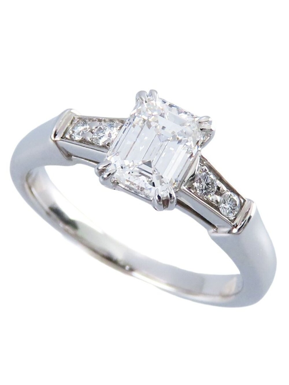Harry Winston Emerald Cut Tri String Platinum Diamond Ring